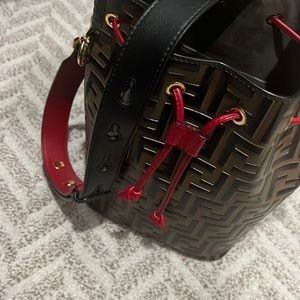 Gorgeous FENDI BUCKET BAG WITH EMBOSSED LEATHER